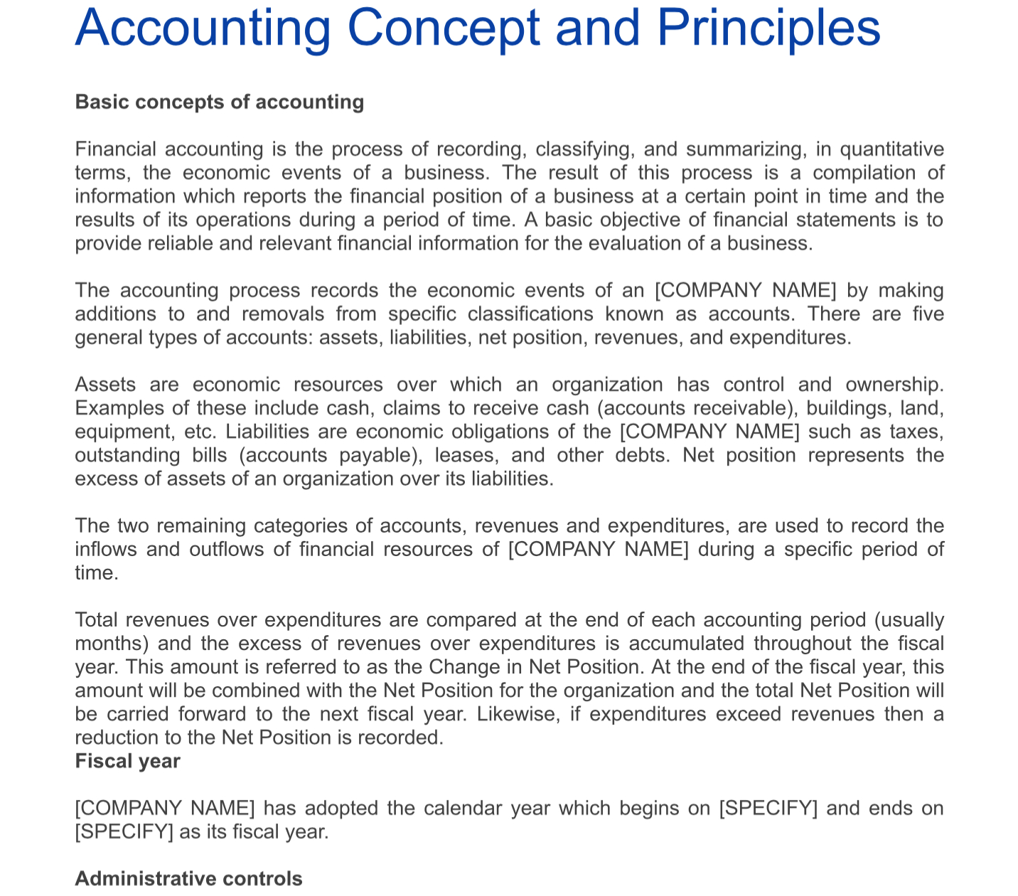 Accounting Policies And Procedures Copy for Sample Accounting Policy Template