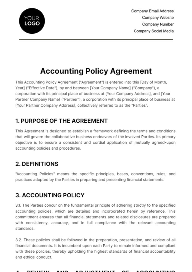 Sample Accounting Policy Template