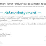 Acknowledgement Letter For Business Documents Received With Regard To Acknowledgement Letter Template Sample