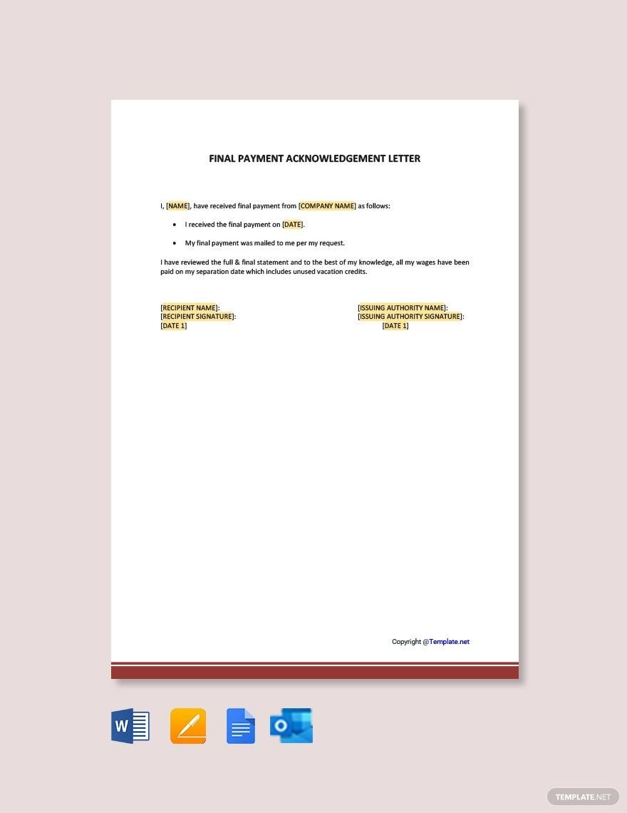 Acknowledgement Letter Templates In Word - Free Download throughout Acknowledgement Letter Template Sample