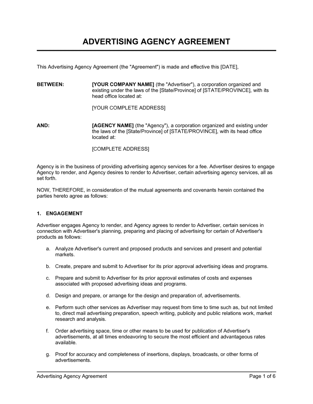 advertising agency agreement template 2024 download docx intended for sample advertising contract template Advertising Agency Agreement Template 2024 [Download .Docx intended for Sample Advertising Contract Template