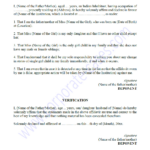 Affidavit For Single Girl Child Only One Daughter (Format) Inside Affidavit Of Single Parent Sample Template