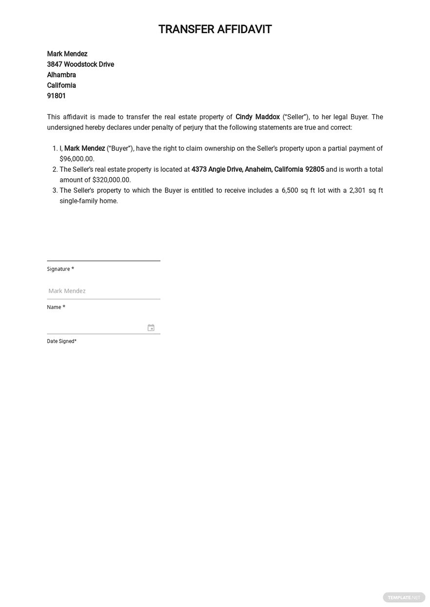 Affidavit Ideas - Examples 2023 throughout Affidavit of Single Parent Sample Template