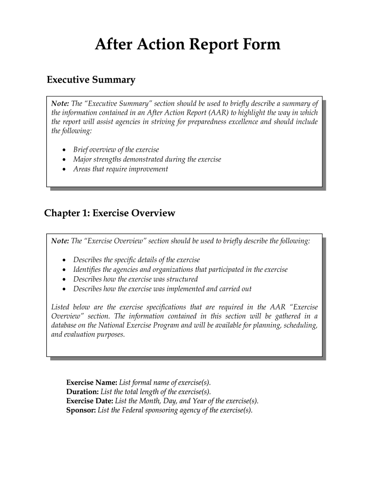 After Action Report Template - Fill Online, Printable, Fillable in After Action Report Template Sample