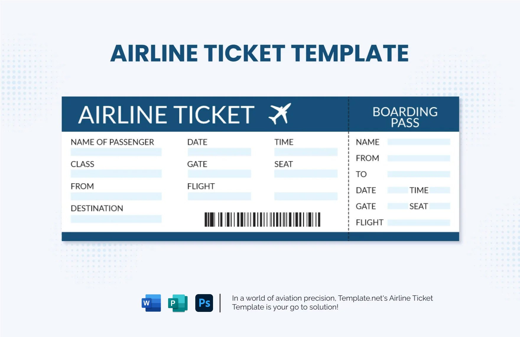 Airline Ticket Template In Word, Publisher, Psd - Download in Sample Airline Ticket Template