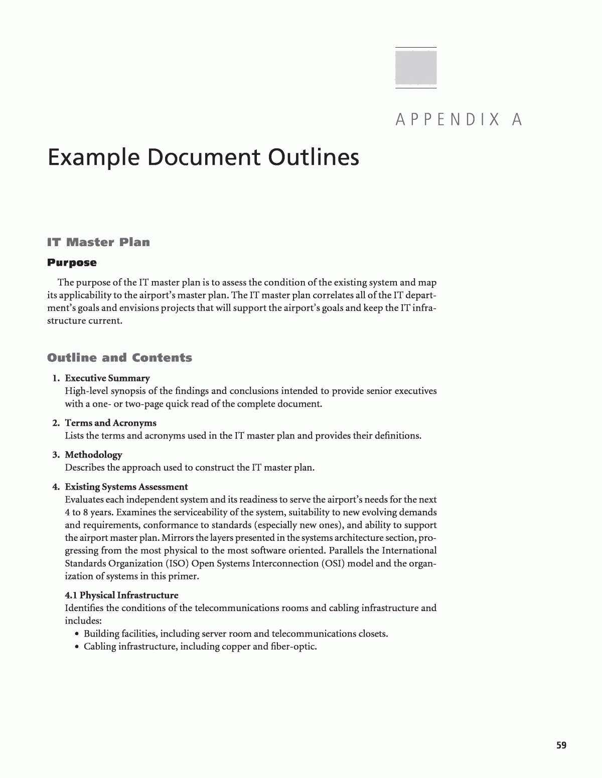 Appendix A - Example Document Outlines | Information Technology inside Sample Appendix Template