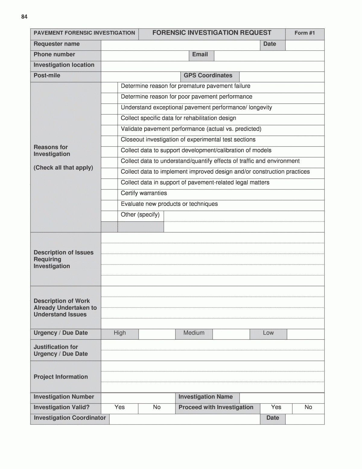 Appendix C - Example Forms | Guide For Conducting Forensic within Forensic Report Sample Template