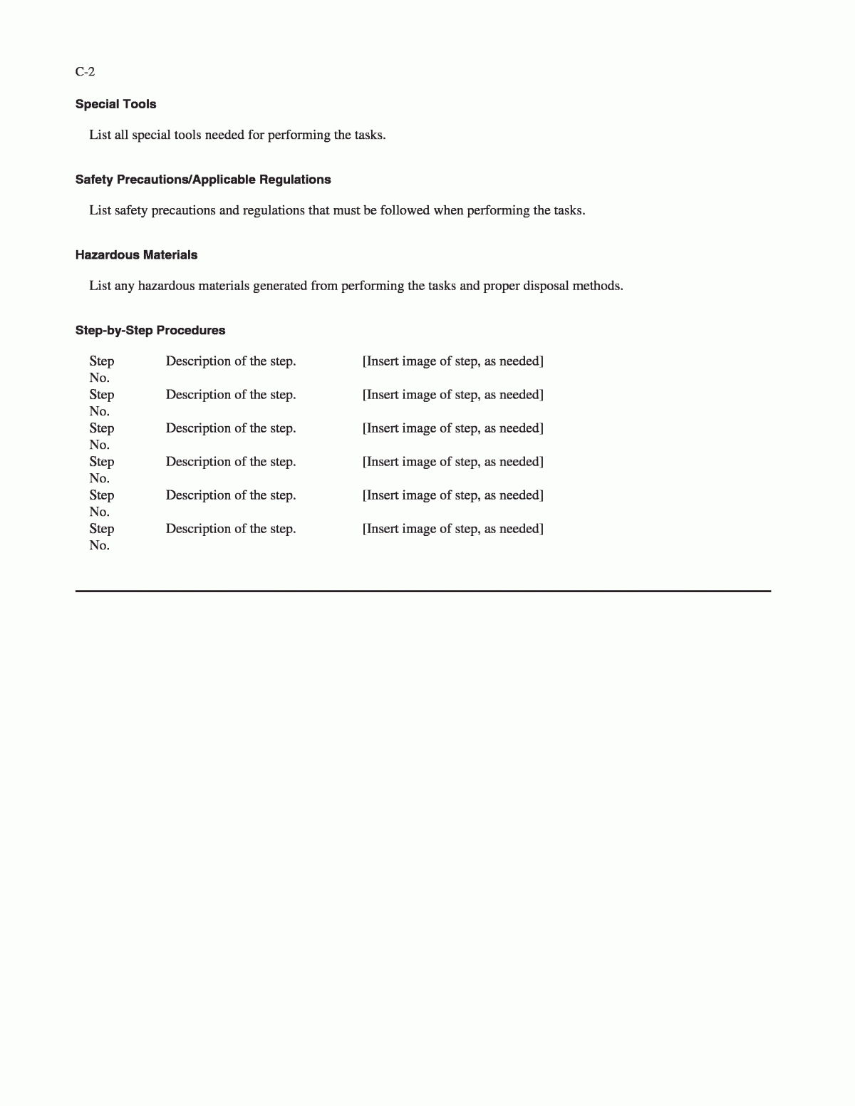 Appendix C - Ms Word Template | A Guidebook For Developing And with regard to Sample Appendix Template