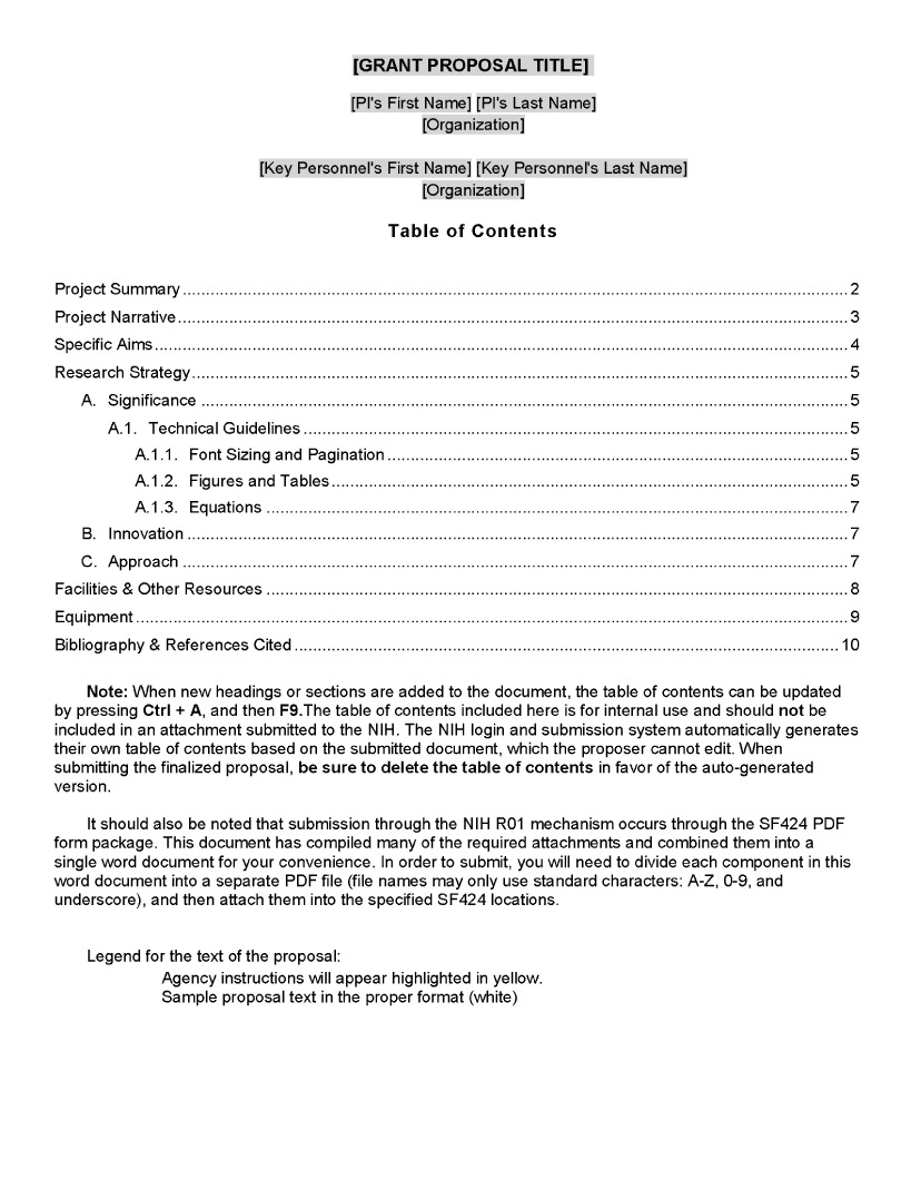 Appendix G. Nih Template With Stream Tools Enabled - Creating throughout Sample Appendix Template