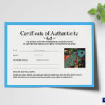 Artwork Authenticity Certificate Design Template In Psd, Word For Certificate Of Authenticity Sample Template