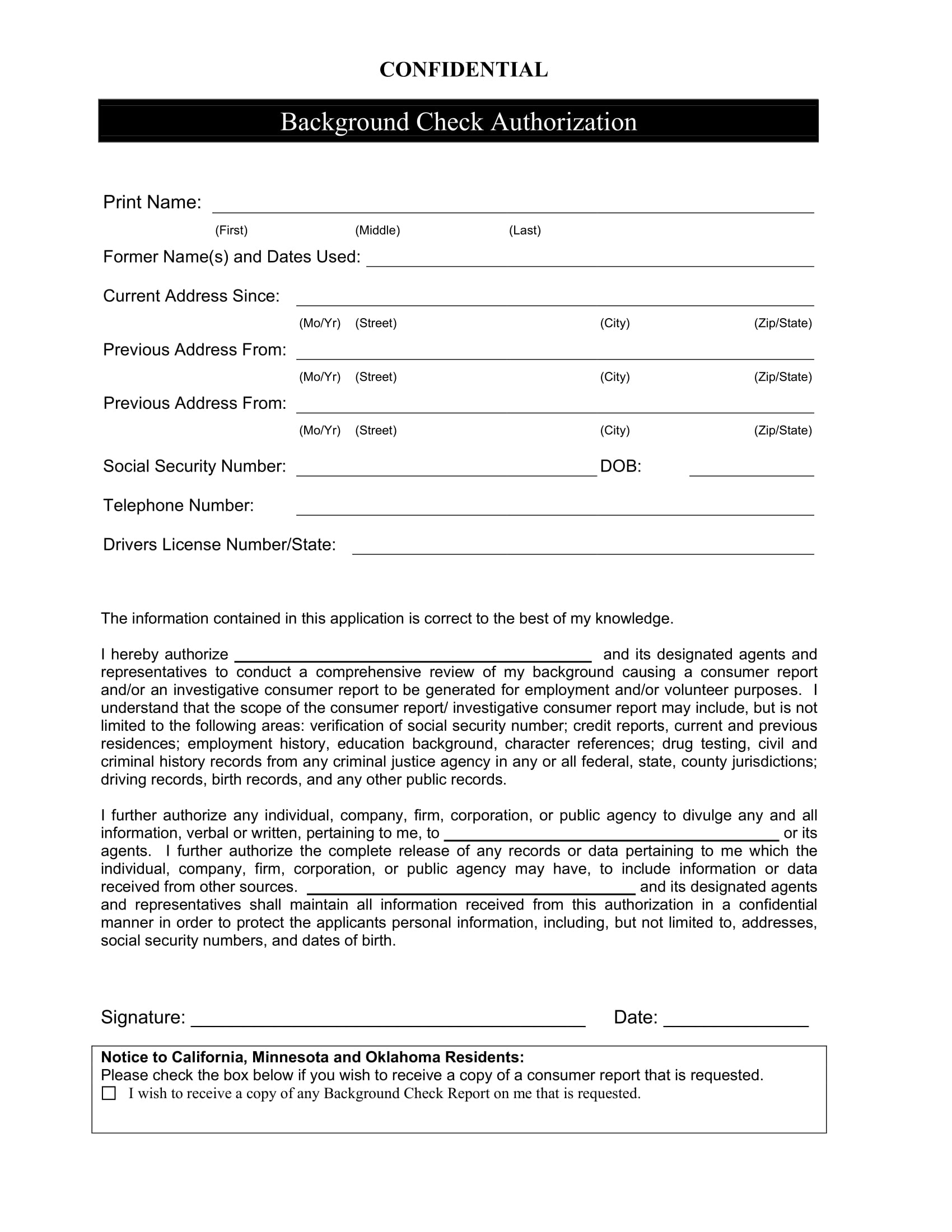 Background Check Form - 9+ Examples, Format, Pdf intended for Sample Background Check Release Form Template