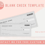 Bank Note Printable, Blank Check, Blank Birthday Cheque, Check Template  Canva, Check Paper, Customizable Check Templates, Check Payment Bank   Etsy Pertaining To Blank Cheque Sample Template