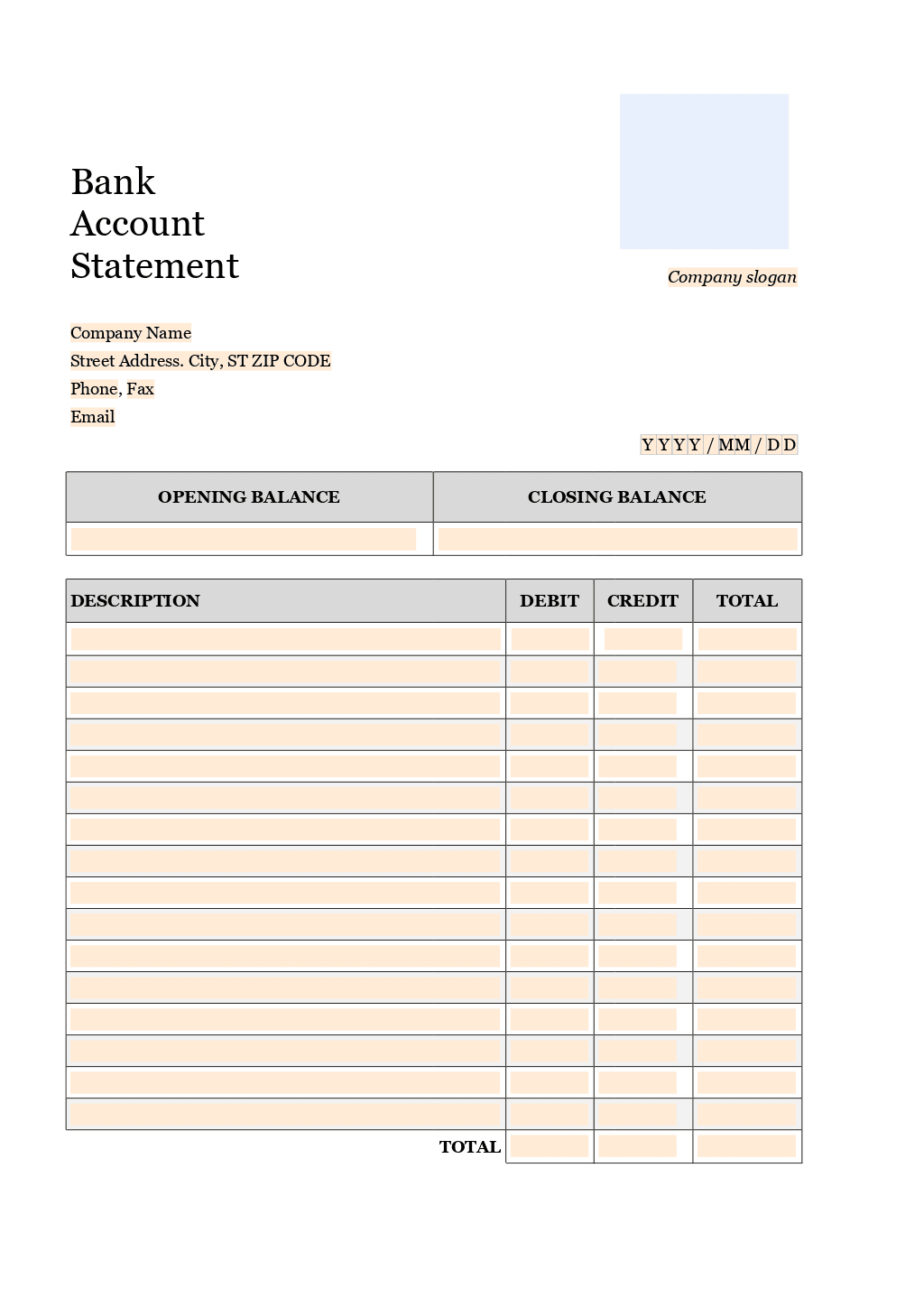 Sample Bank Statement Template | Template Samples