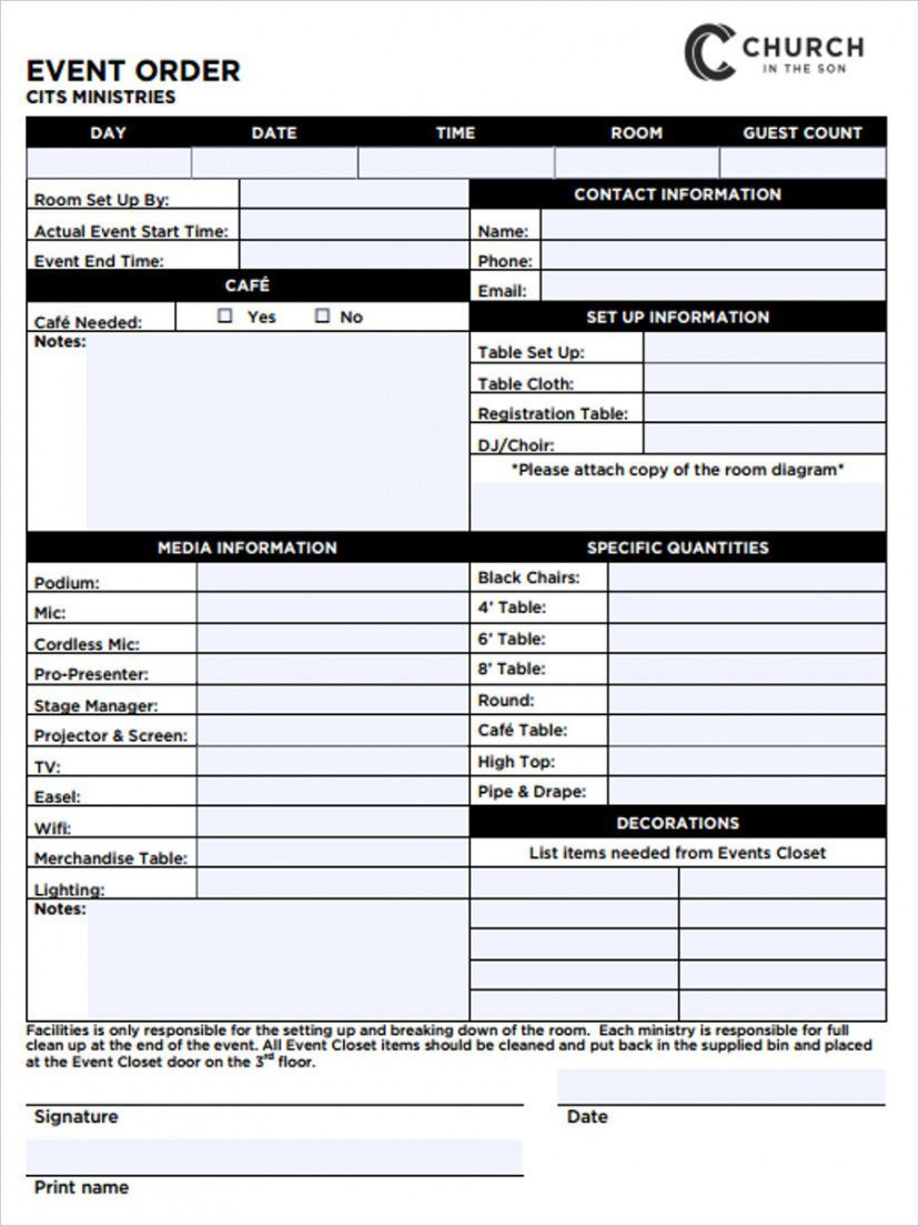 Banquet Event Order Template pertaining to BEO Sample Template