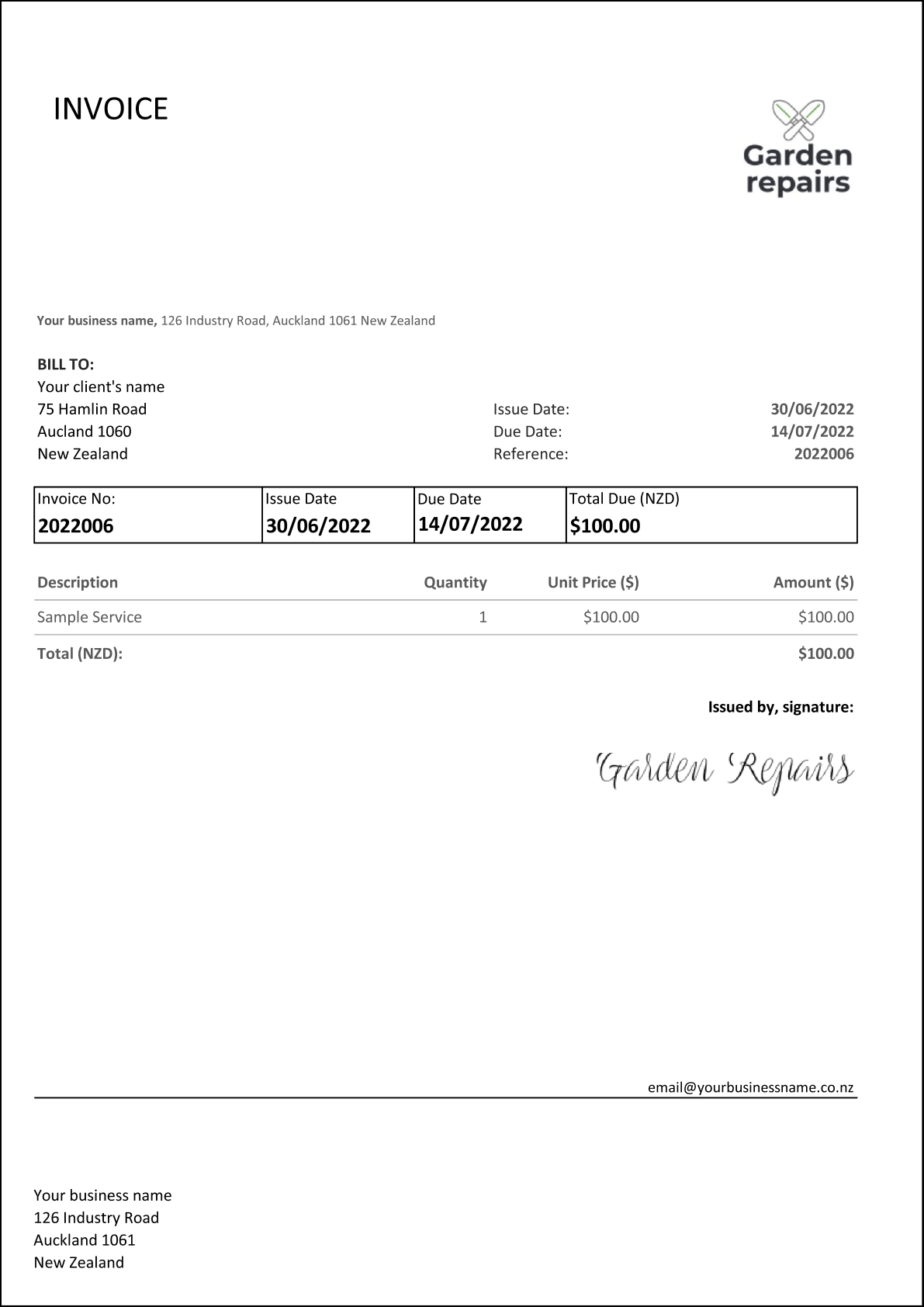 Basic Invoice Template - Simple And Free Download | Billdu with Sample Invoice Template Free