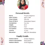 Best Marriage Biodata Format / Templates For Girls Intended For Bio Data Sample Template For Marriage