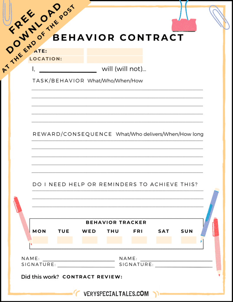 Best Teen Behavior Contract (Templates &amp;amp; Examples) - Very Special intended for Sample Behavior Contract Template