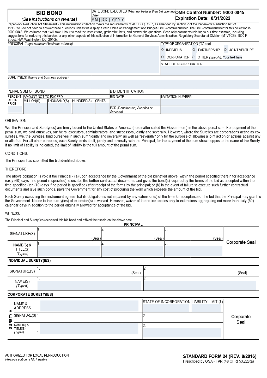 Bid Bond Template | Onlyoffice within Bond Sample Template