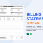 Billing Statement Template In Excel, Google Sheets   Download Regarding Sample Billing Statement Template