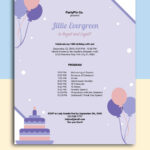 Birthday And Event Program Template In Word, Psd, Pages Inside Birthday Party Program Sample Template