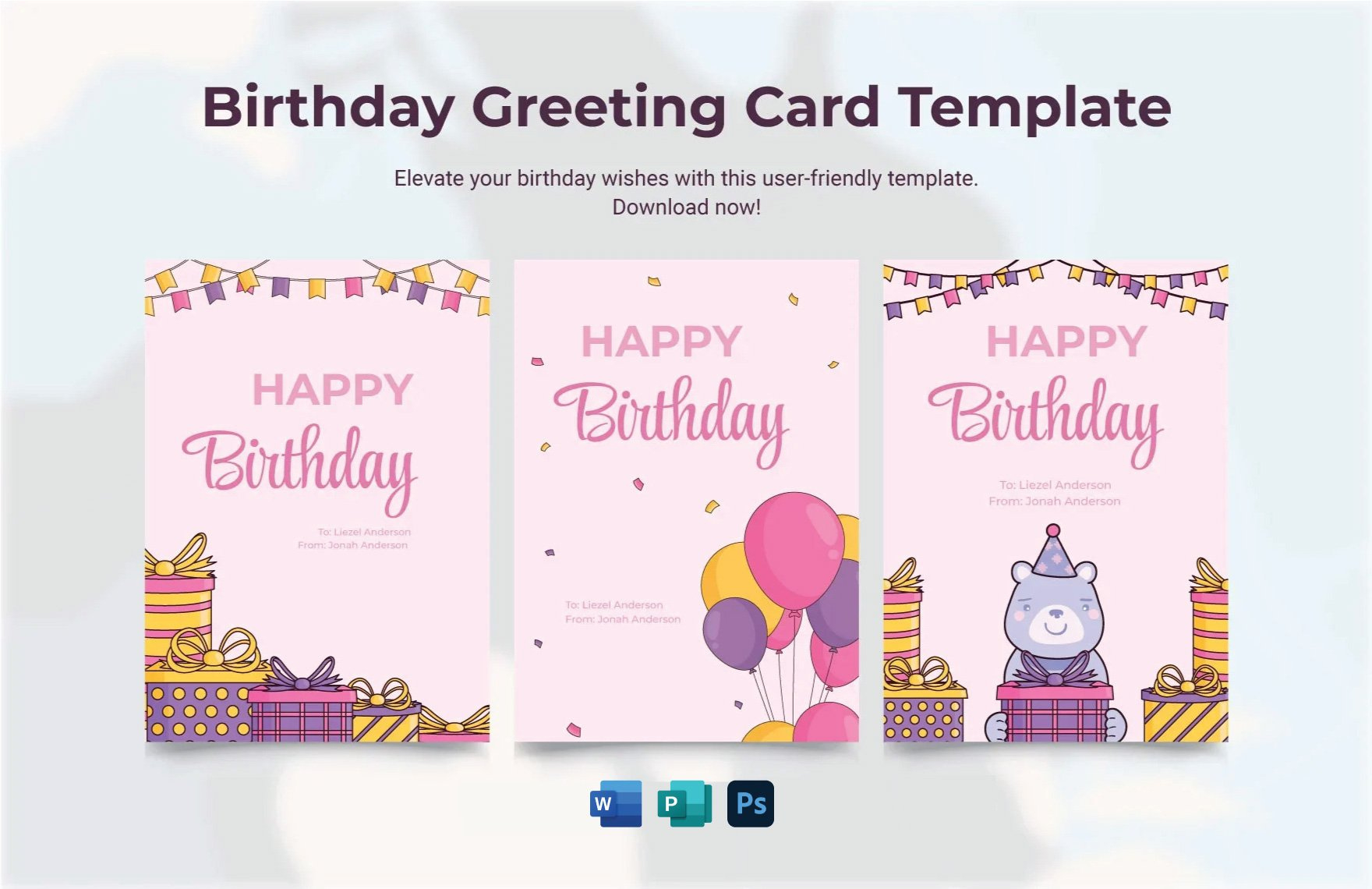 Birthday Card Templates In Publisher - Free Download | Template pertaining to Birthday Card Sample Template