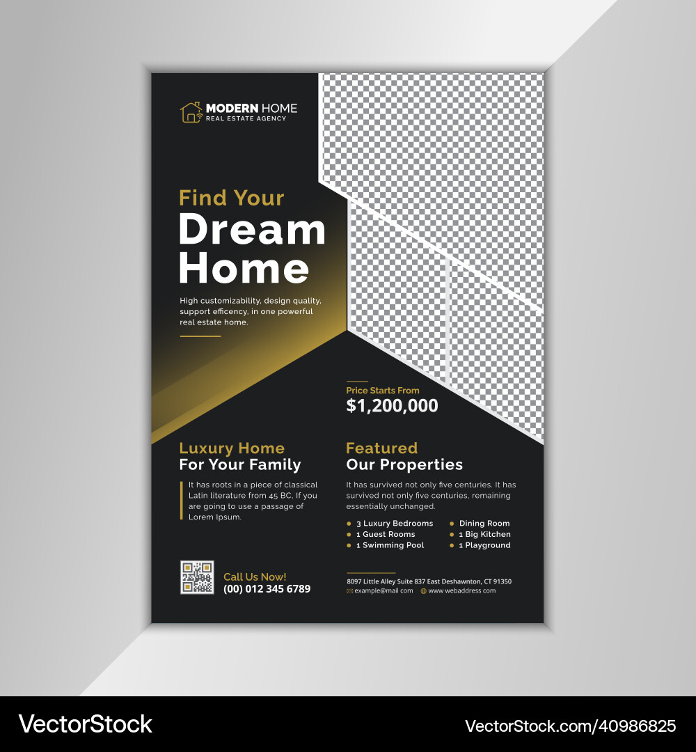 Black And Golden Real Estate Flyer Template Sample within Real Estate Flyer Template Sample