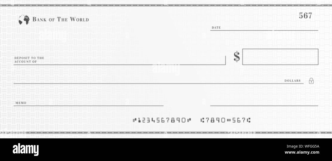 Blank Bank Cheque Template. Check From Checkbook Stock Vector within Blank Cheque Sample Template