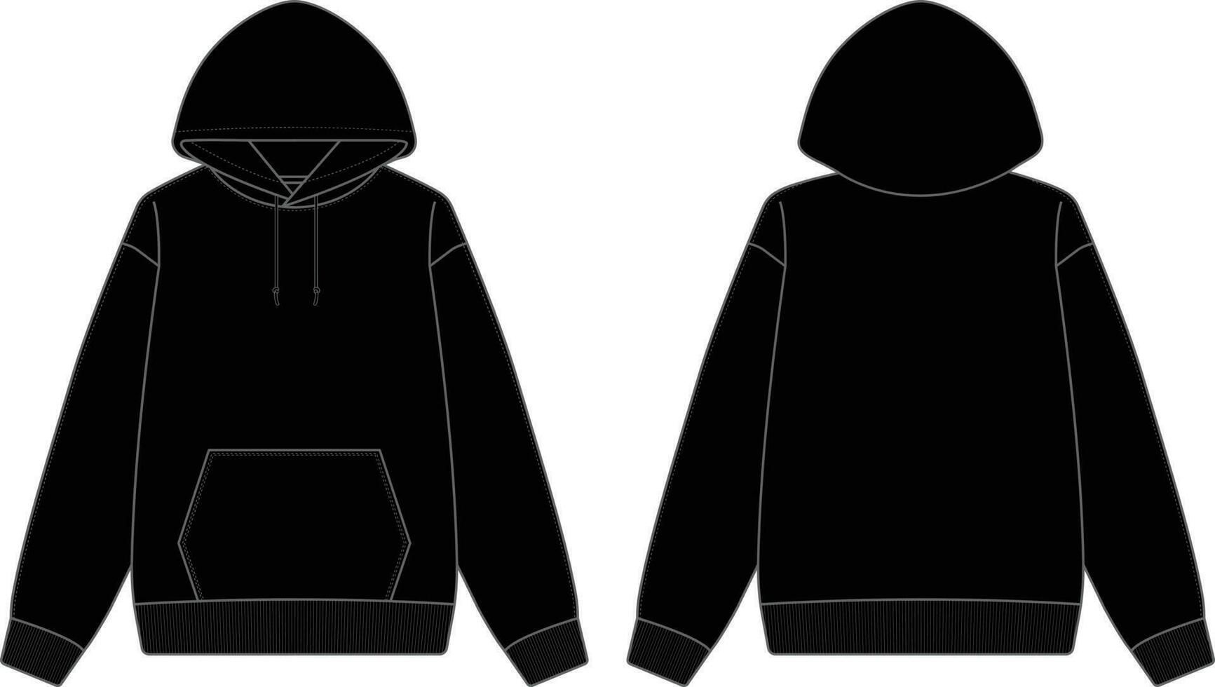 Blank Black Hoodie Mock-Up Template On White Background, Front And with regard to Hoodie Sample Template