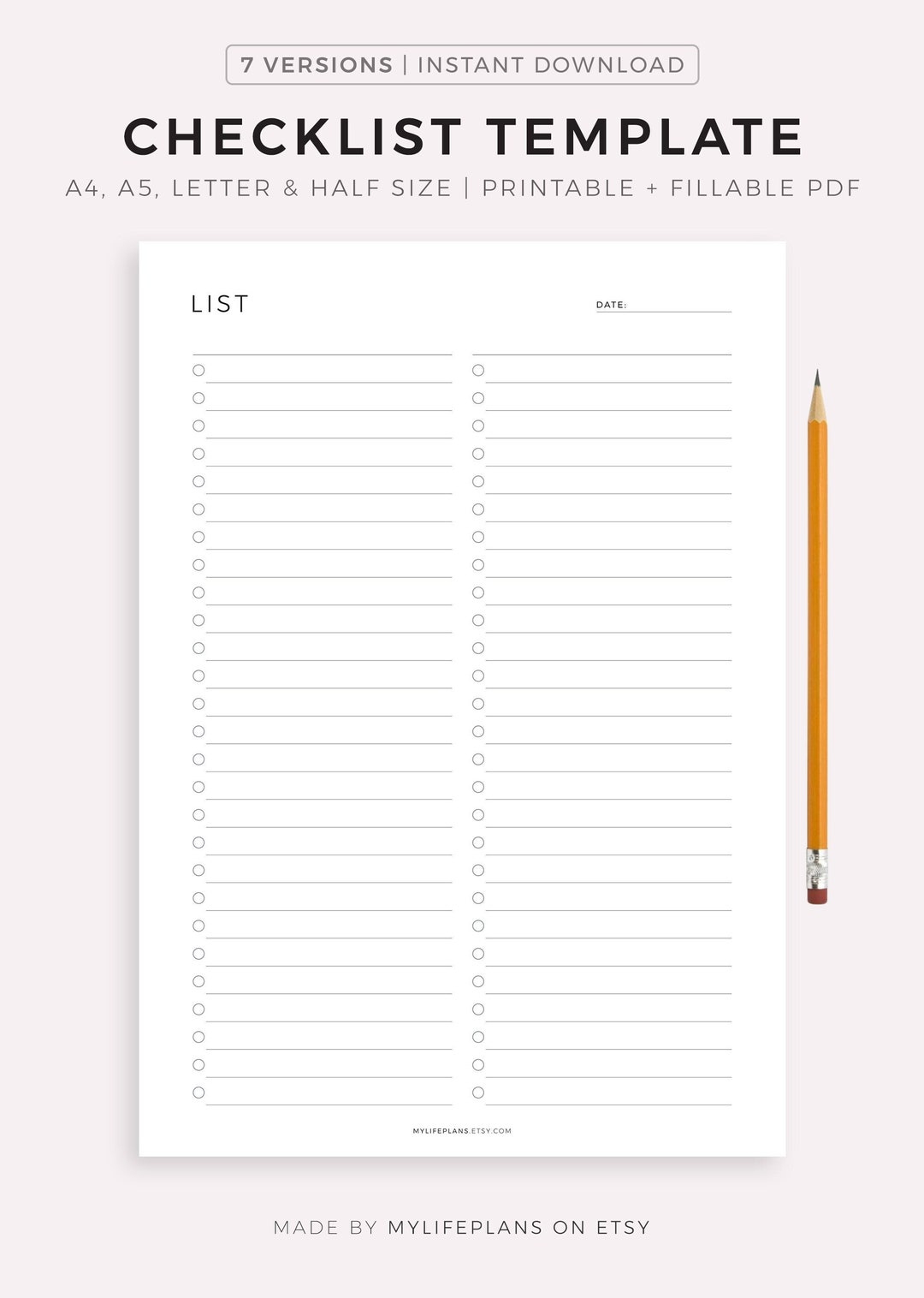 Blank Checklist Template Printable &amp;amp; Fillable, Simple Checklist regarding Checklist Sample Templates