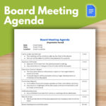 Board Meeting Agenda Template Board Of Directors, Nonprofit With Board Meeting Agenda Template Sample