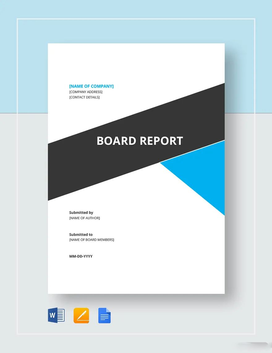 Board Report Template In Word, Pages, Google Docs - Download regarding Board Report Sample Templates