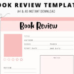 Book Review Template, Printable Reading Journal, Book Review Planner,  Reading Tracker, Avid Readers Book Worm, Book Review Journal Printable    Etsy Intended For Book Review Sample Template