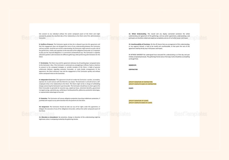 Sample Agreement Between Two Parties Template