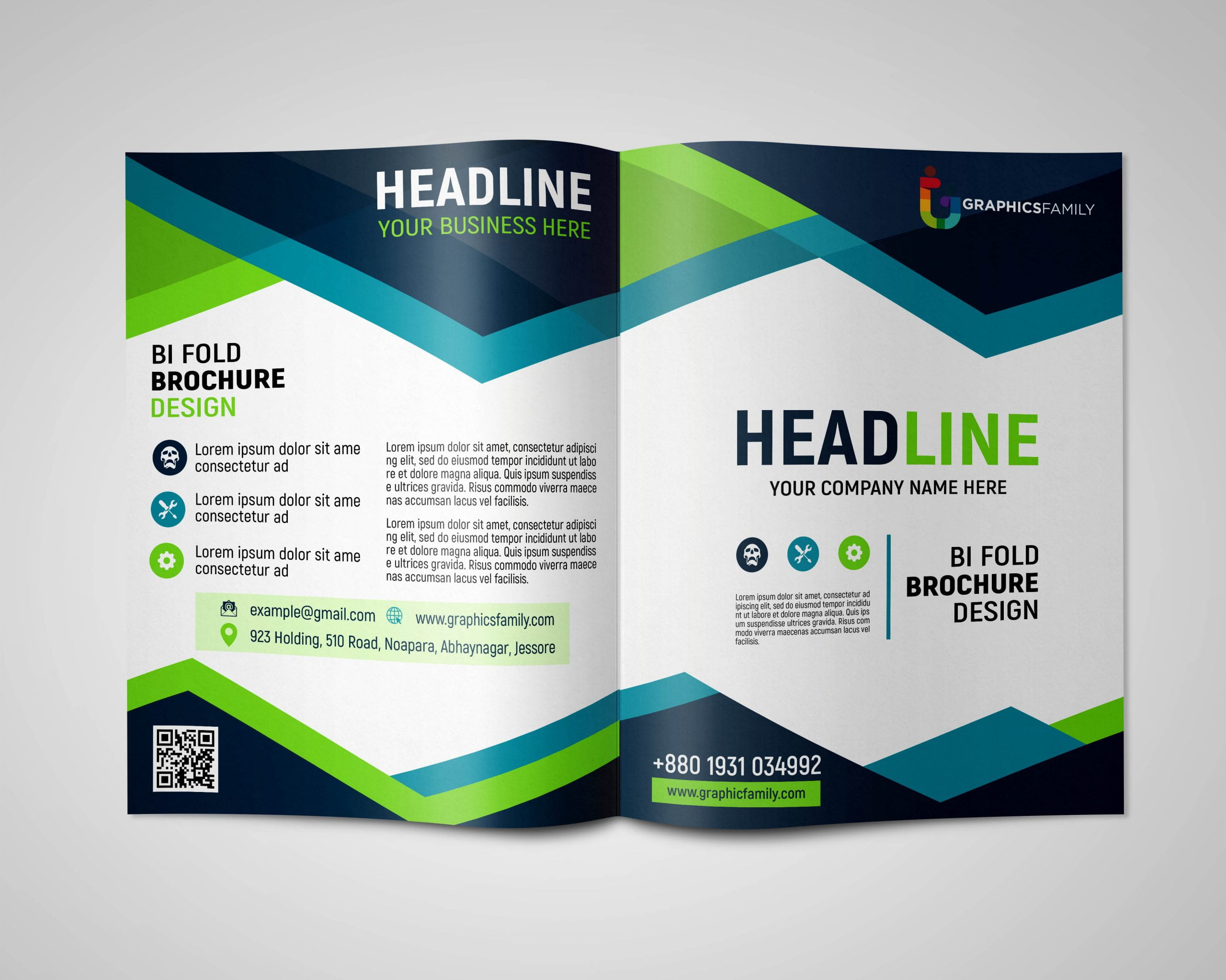 Business Brochure Template With Space For Text Free Vector regarding Free Brochure Template Download Sample