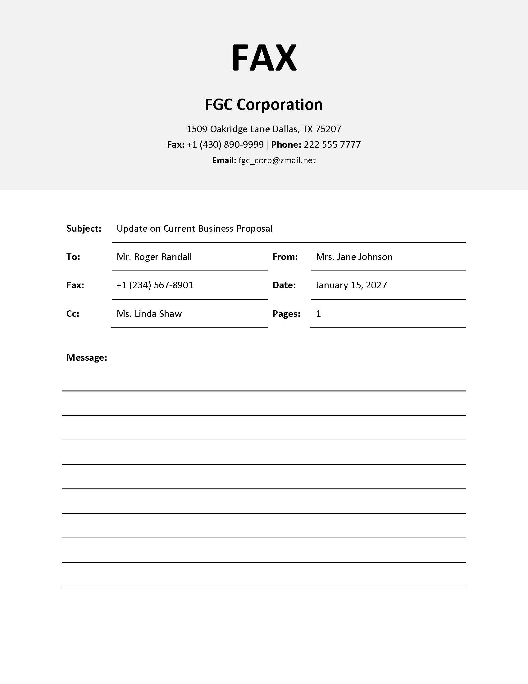 Business Fax Cover Sheet Template In Google Docs, Word, Pdf, Pages for Sample Fax Cover Sheet Template