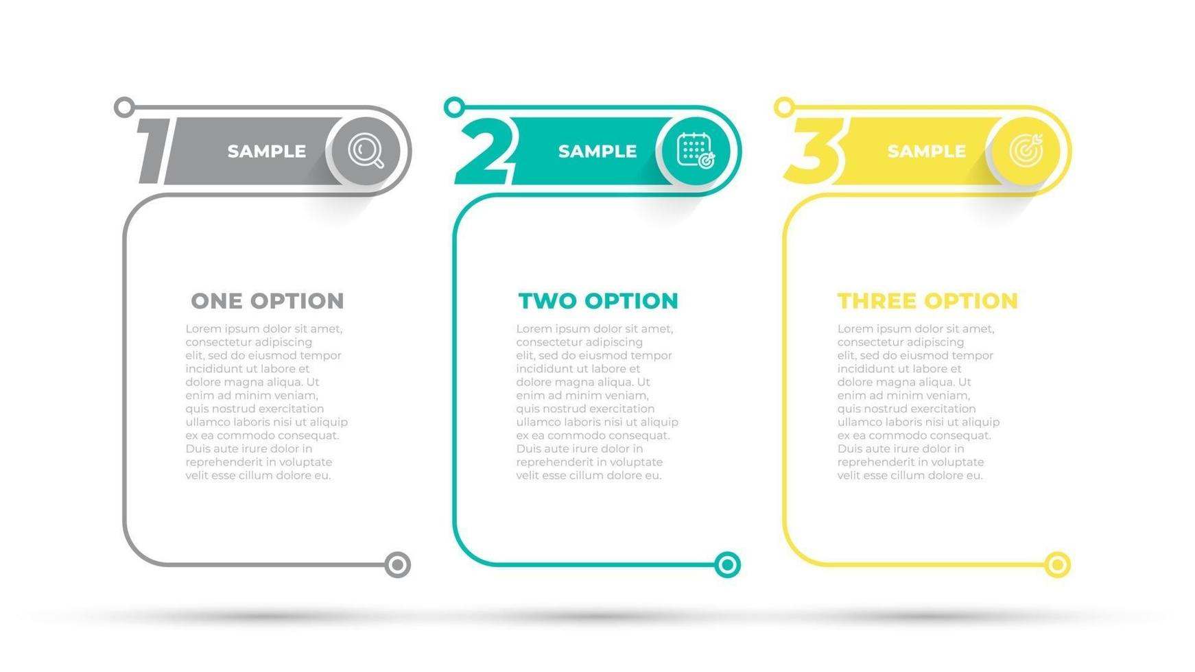 Business Info Graphic Design Number Options Template. Time Line regarding Step Template With Circles And Numbers Sample