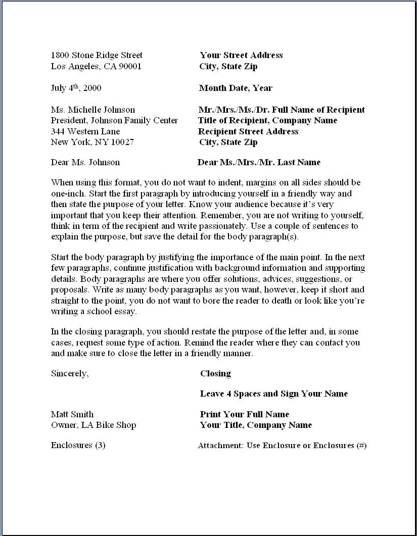 Business Letter Format – Formal Writing Sample, Template &amp;amp; Layout in Professional Writing Sample Template