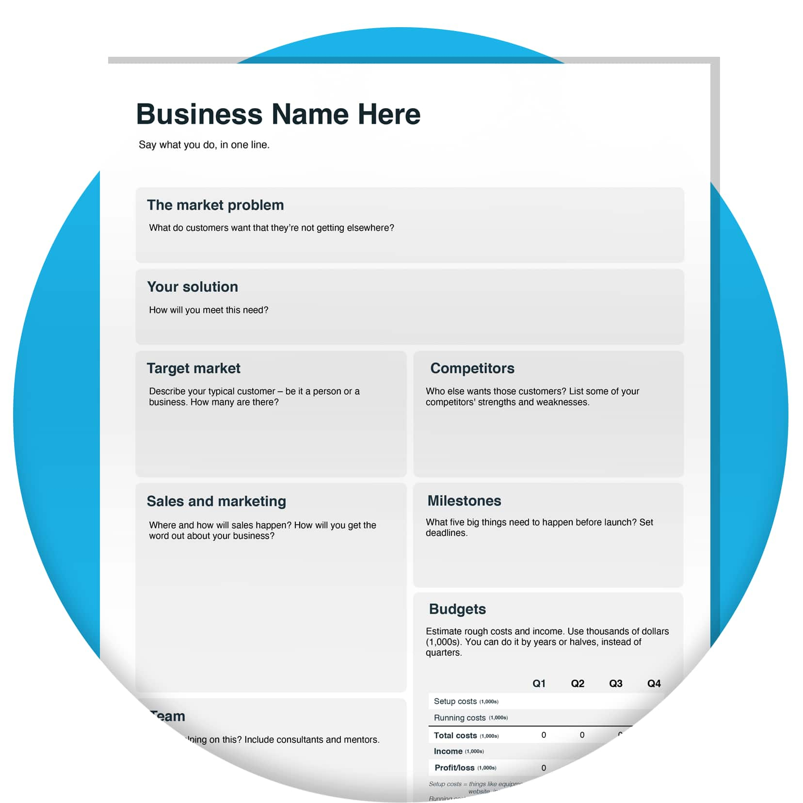 Business Plan Templates – Create A Business Plan | Xero Us for Business Plan Template Free Sample