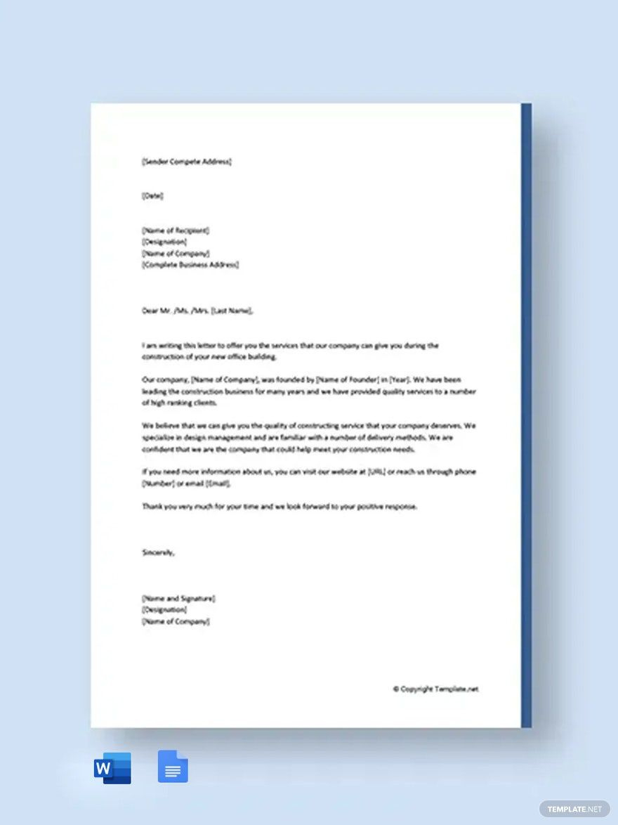 Business Proposal Letter For Services Template In Word, Google for Business Proposal Letter Sample Template