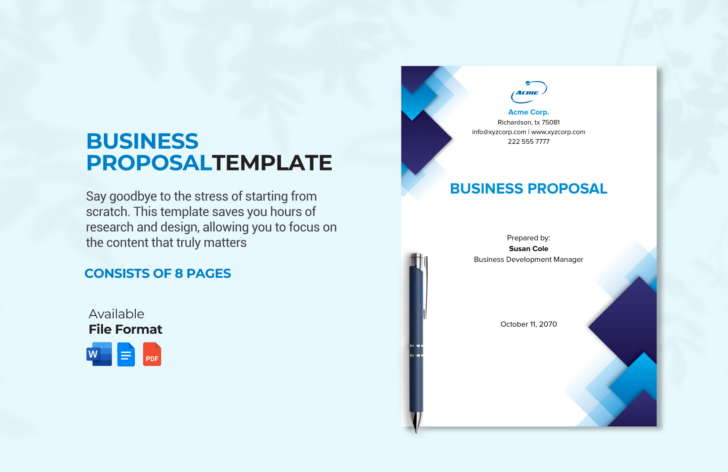 Business Proposal Template Sample Free