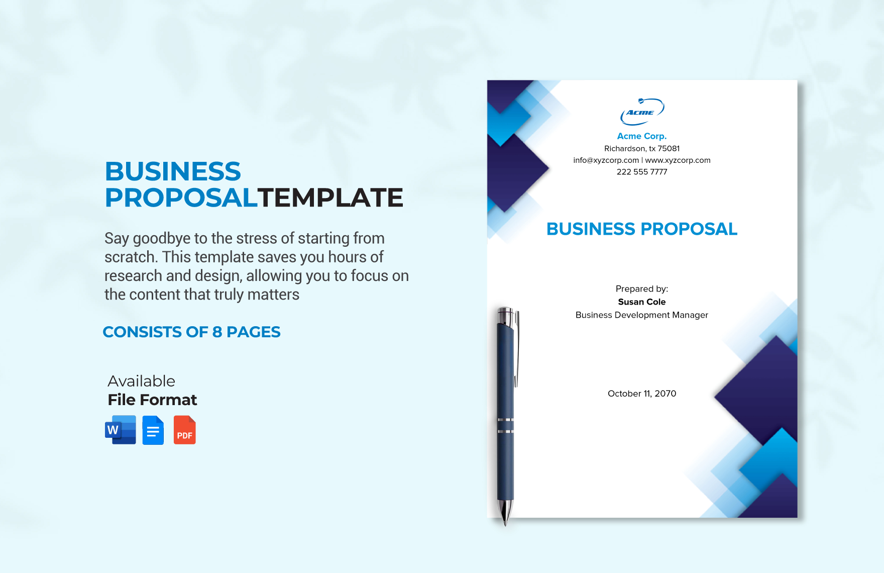 Business Proposal Template In Word, Pdf, Google Docs, Pages with regard to Business Proposal Template Sample Free