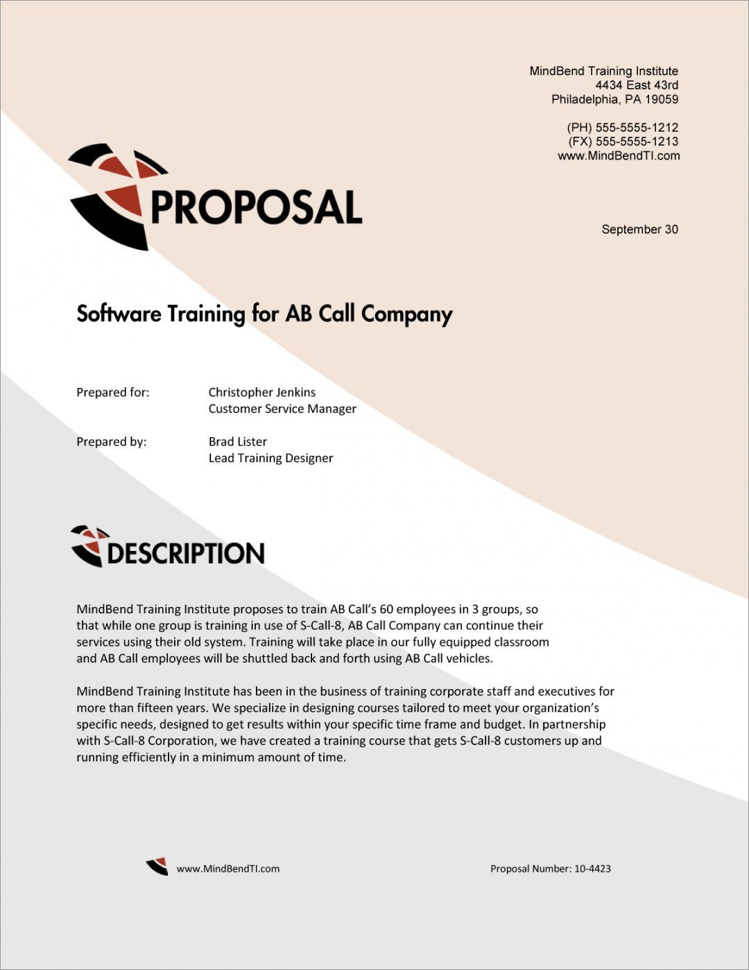 Business Training Proposal Template with regard to Workshop Proposal Sample Template