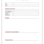 Business Trip Report Template Pdf Regarding Sample Trip Report Template