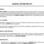 Cancellation Policy Throughout No Refund Policy Sample Template