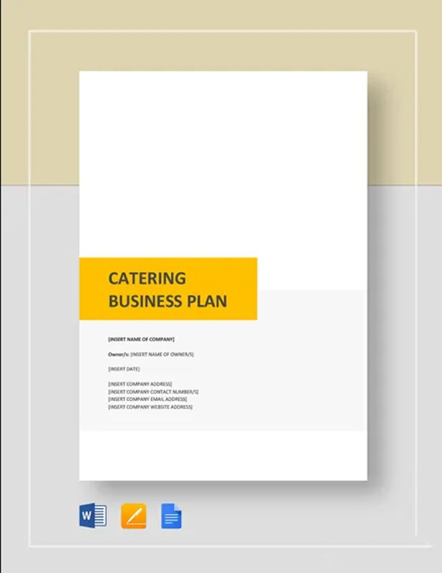 Catering Business Plan Template In Google Docs, Pages, Word pertaining to Catering Business Plan Sample Template