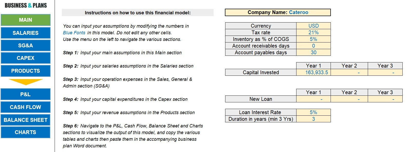 Catering Business Plan Template Word - Catering Financial Plan Excel inside Catering Business Plan Sample Template