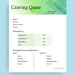 Catering Proposal And Quote Template – Quote Templates Intended For Catering Quote Sample Template