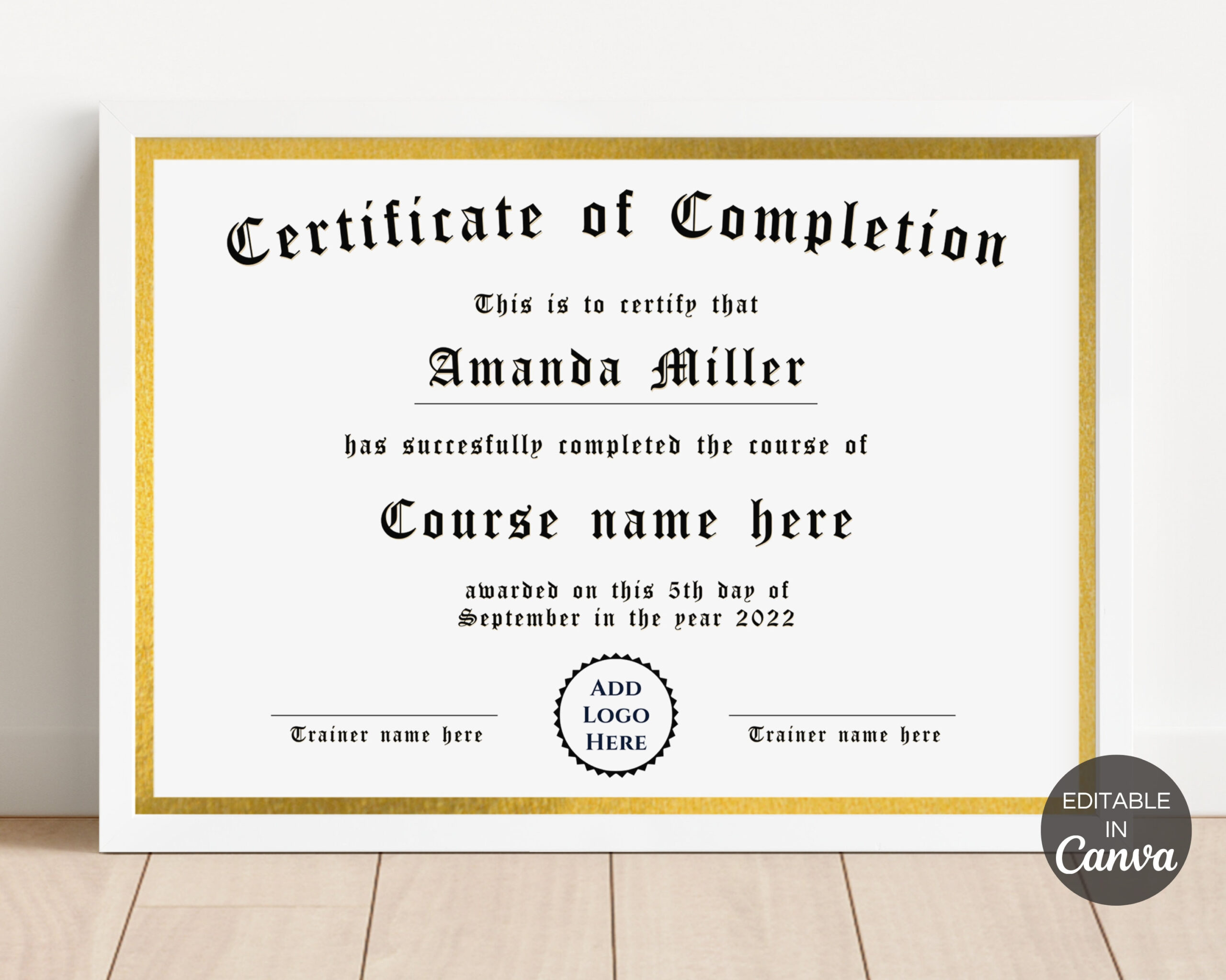 Certificate Of Completion Template, Editable Certificate Template with Certificate of Completion Template Sample