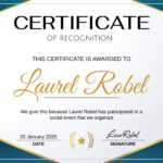 Certificate Of Recognition Free Google Docs Template   Gdoc.io Throughout Certificate Of Recognition Sample Template