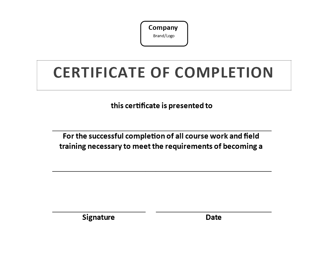 Certificate Of Training Completion Example | Templates At inside Training Certificate Sample Template